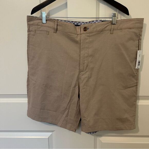 TailorByrd CONTRAST TRIM TEXTURED DOBBY
SHORTS NEW khaki Size 40 - Picture 4 of 16
